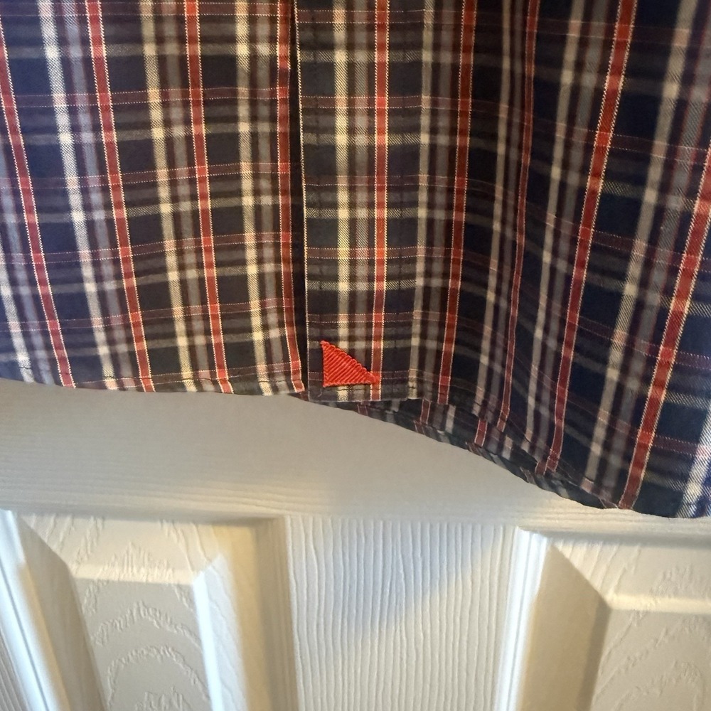 Untuckit Boys Bottom Down Shirt Blue White Red Check Long Sleeve 14 - Picture 4 of 5